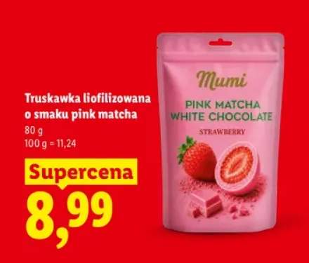 Truskawka liofilizowana o smaku pink matcha Mumi