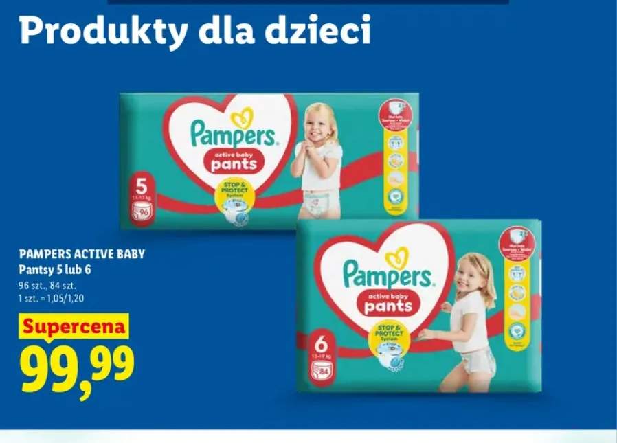 Pampers Active Baby pantsy 5 +1 wariant