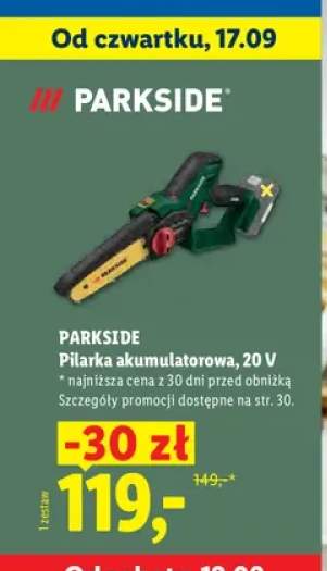 Pilarka akumulatorowa Parkside