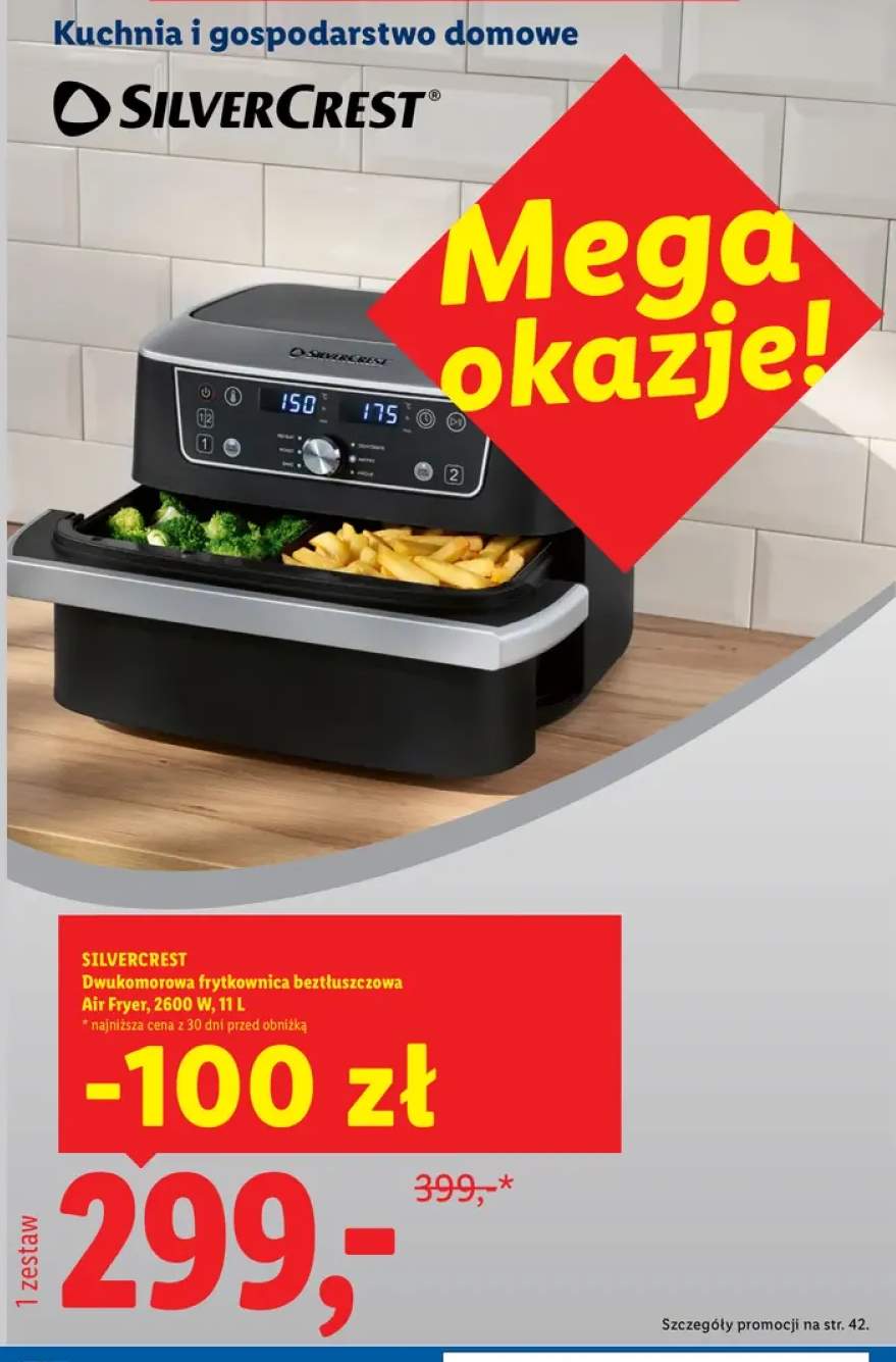 Dwukomorowa frytkownica beztłuszczowa 11 l Silvercrest