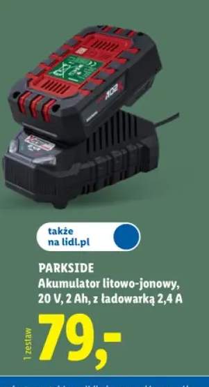 Akumulator litowo-jonowy 2Ah z ładowarką Parkside