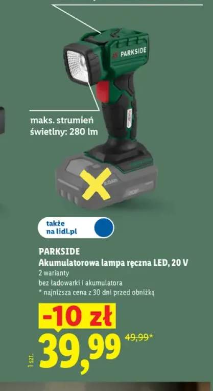Akumulatorowa lampa ręczna LED Parkside
