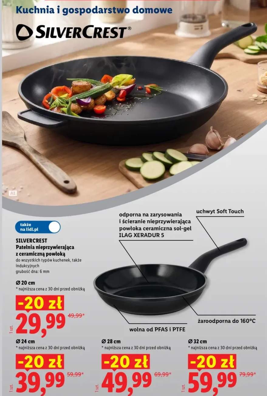 Patelnia nieprzywierająca z ceramiczną powłoką Silvercrest Ø20 cm +3 warianty