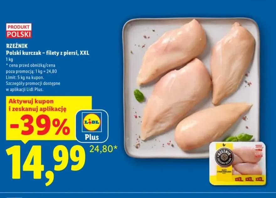 Polski kurczak filety z piersi XXL Rzeźnik
