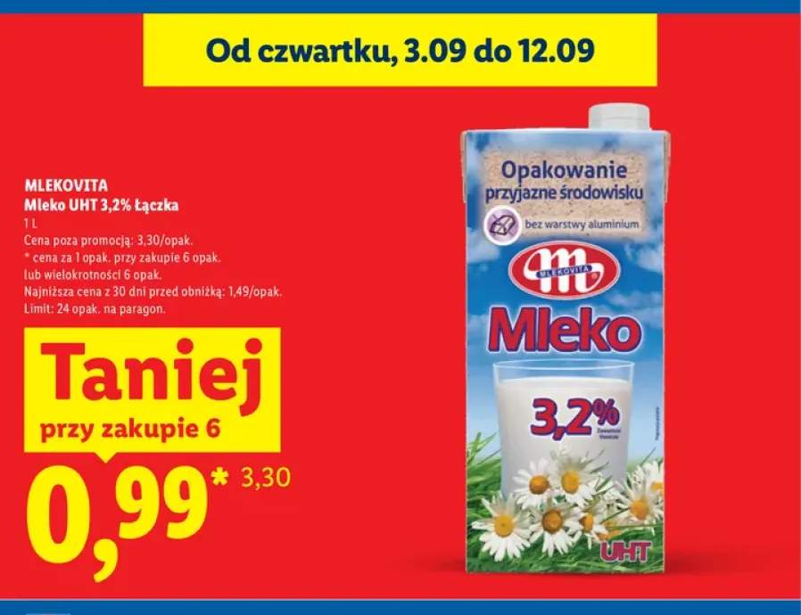 Mleko UHT Łączka Mlekovita 3,2%