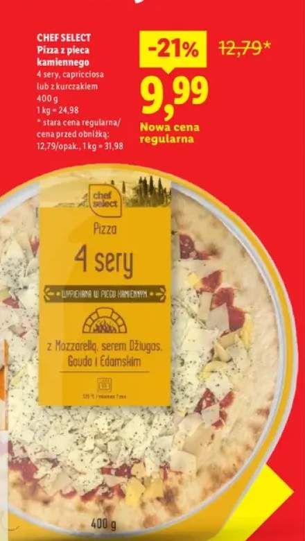 Pizza z pieca kamiennego 4 sery Chef Select +2 warianty