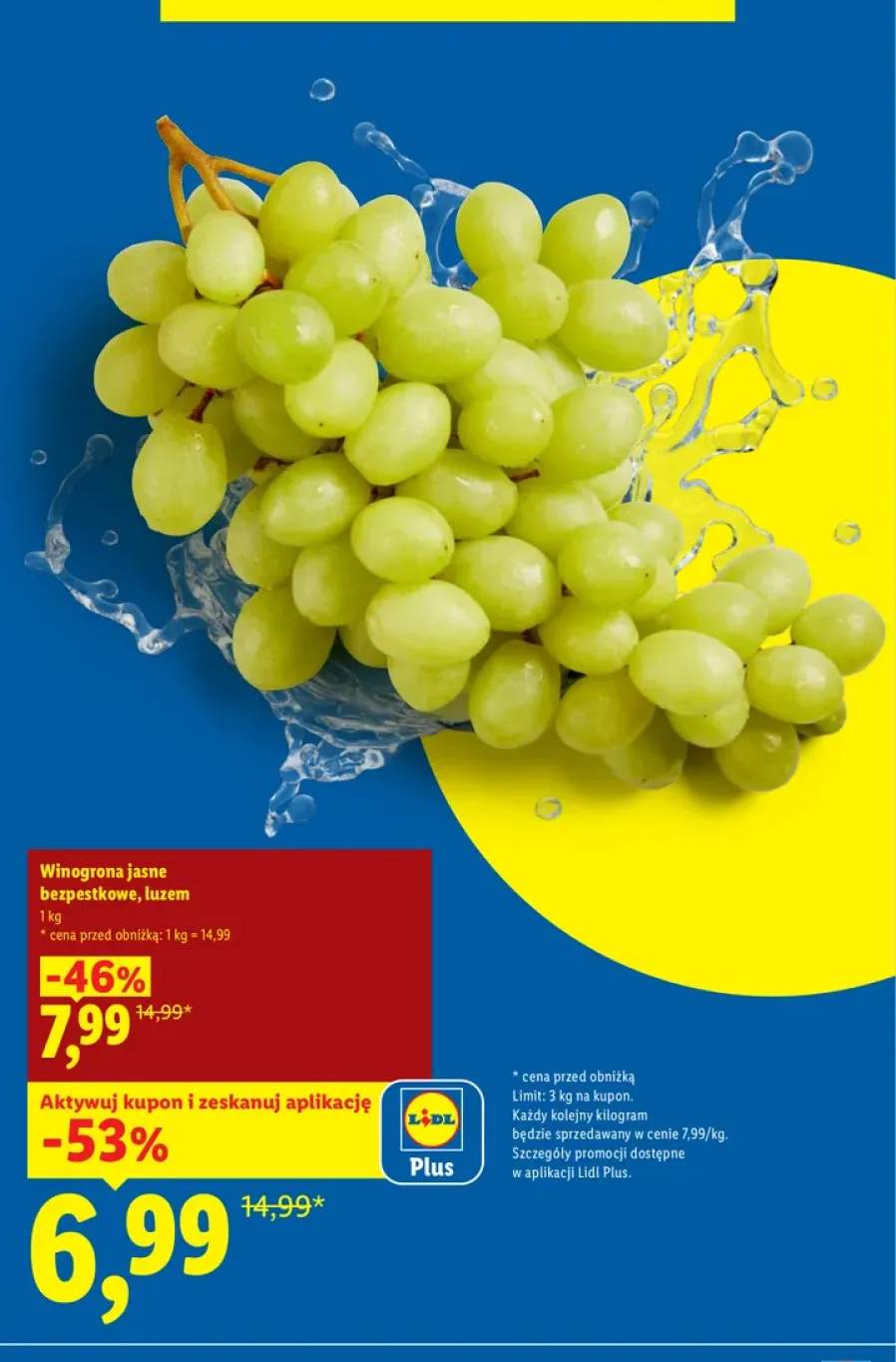 Winogrona jasne bezpestkowe luzem