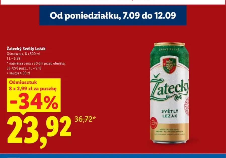 Piwo Žatecký Světlý Ležák 8-pak