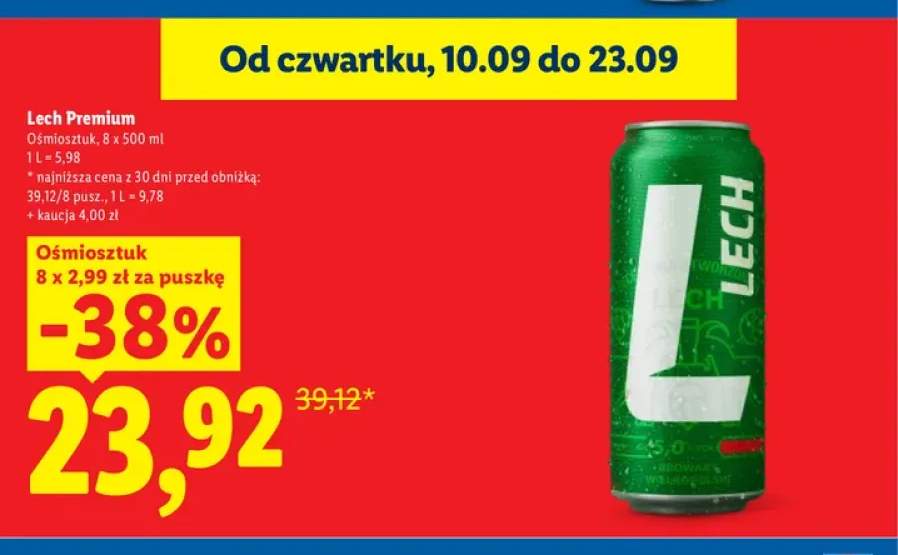 Piwo Lech Premium 8-pak 500 ml