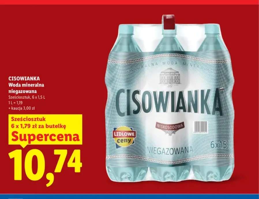 Woda mineralna niegazowana Cisowianka 6-pak