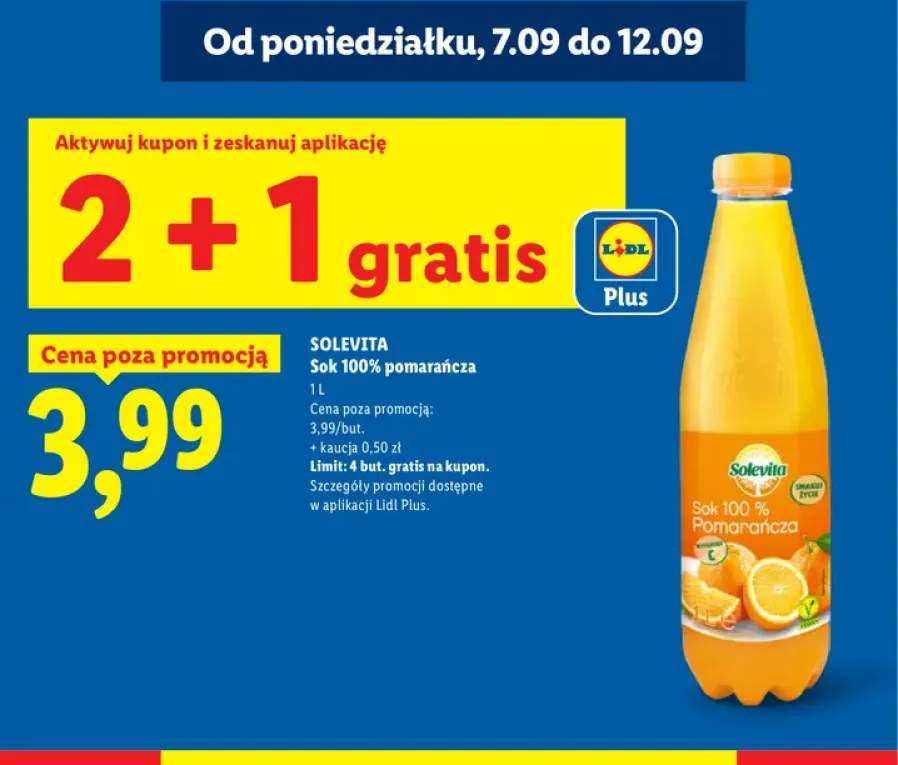 Sok pomarańcza Solevita 100%