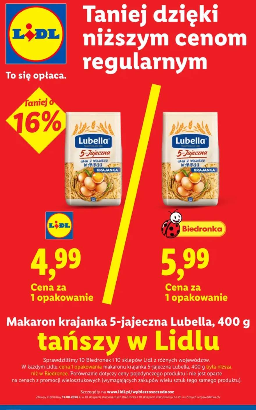 Makaron krajanka 5-jajeczna Lubella