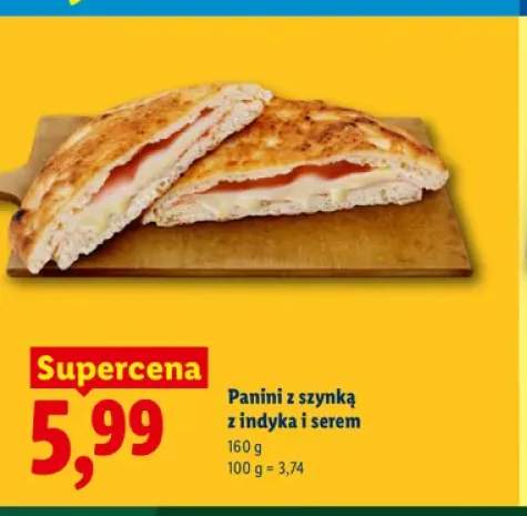 Panini z szynką z indyka i serem