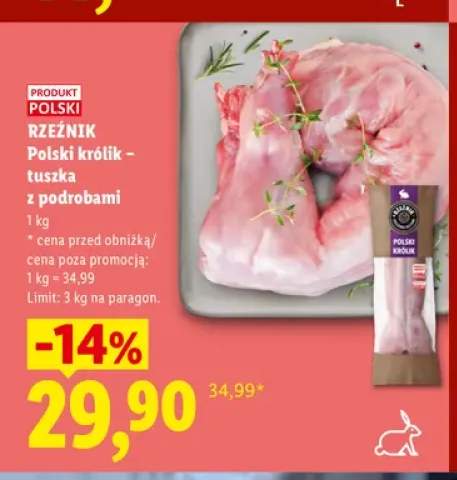 Polski królik - tuszka z podrobami Rzeźnik