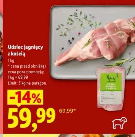 Udziec jagnięcy z kością