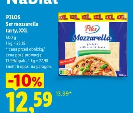 Ser mozzarella tarty XXL Pilos