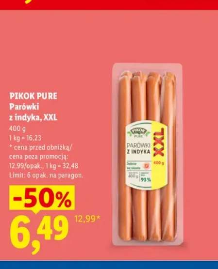 Parówki z indyka XXL Pikok Pure