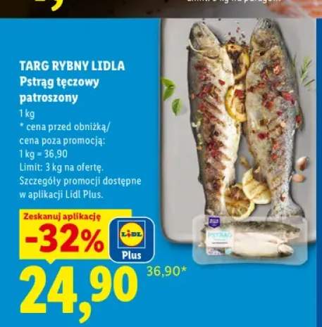 Pstrąg tęczowy patroszony Targ Rybny Lidla