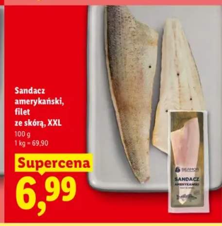 Sandacz amerykański filet ze skórą XXL Seamor
