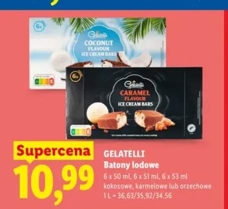 Batony lodowe kokosowe Gelatelli 6-pak +2 warianty