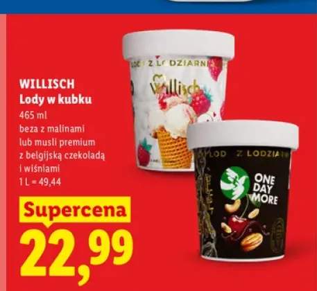 Lody w kubku beza z malinami Willisch +1 wariant