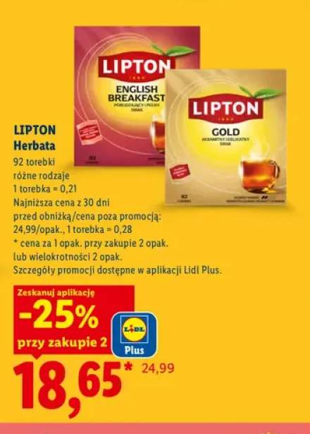 Herbata English Breakfast Lipton +1 wariant