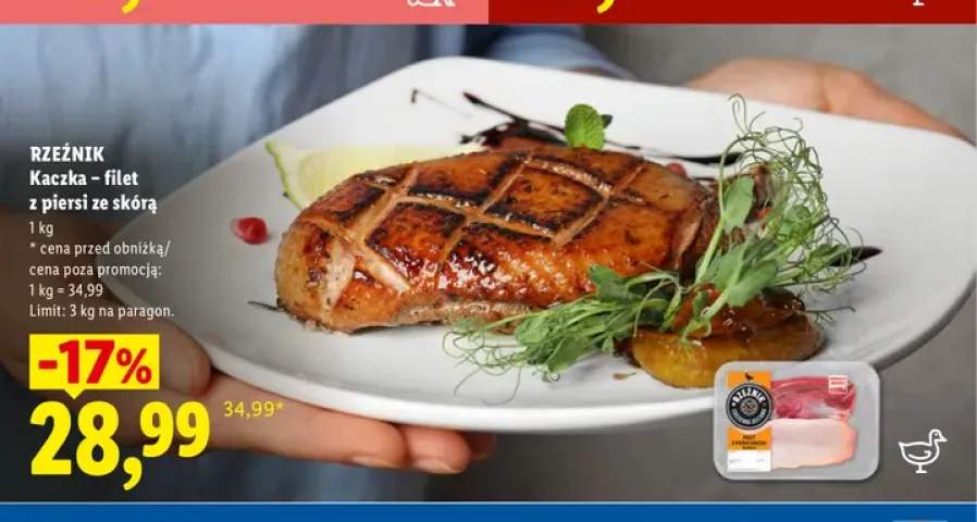 Kaczka - filet z piersi ze skórą Rzeźnik