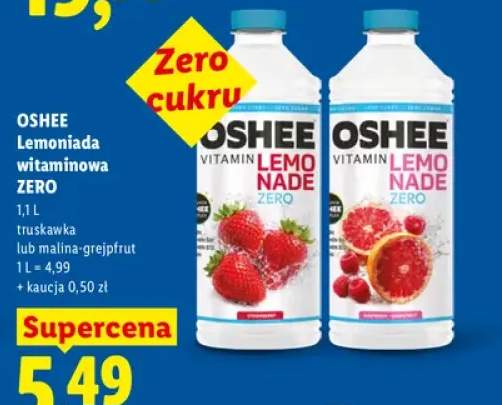 Lemoniada witaminowa Oshee Zero truskawka +1 wariant