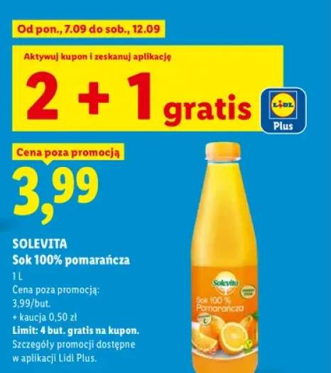 Sok pomarańcza Solevita 100%