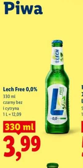 Piwo bezalkoholowe Lech czarny bez i cytryna