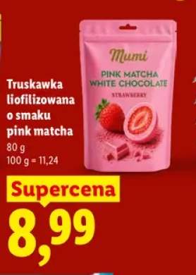 Truskawka liofilizowana o smaku pink matcha Mumi