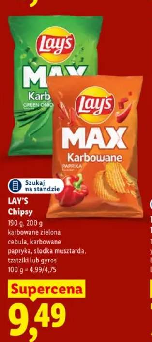 Chipsy Lay's karbowane zielona cebula +4 warianty