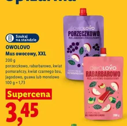 Mus owocowy XXL porzeczkowo Owolovo +6 wariantów