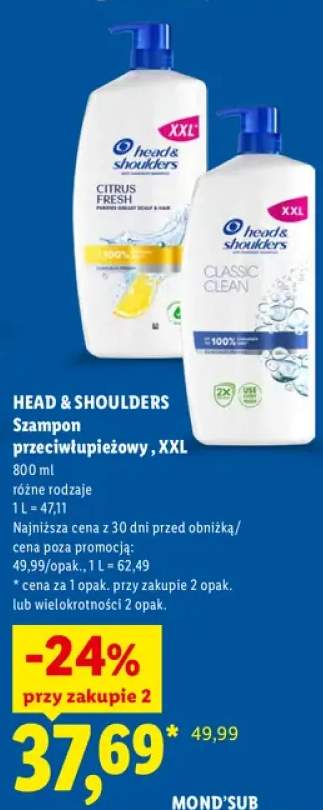 Szampon przeciwłupieżowy XXL Citrus Fresh Head & Shoulders +1 wariant