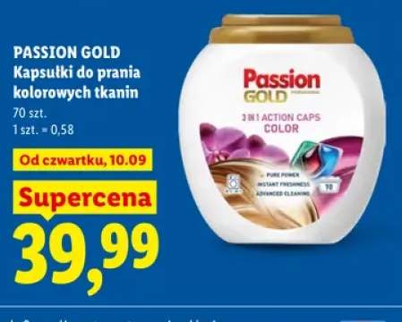 Kapsułki do prania kolorowych tkanin Passion Gold