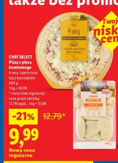 Pizza z pieca kamiennego 4 sery Chef Select +2 warianty