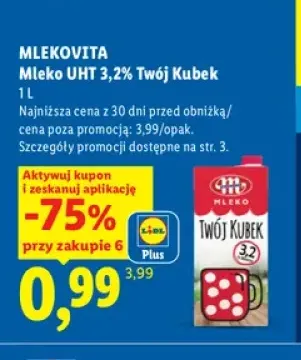 Mleko UHT Twój Kubek Mlekovita 3,2%