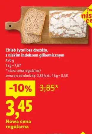 Chleb żytni bez drożdży z niskim indeksem glikemicznym