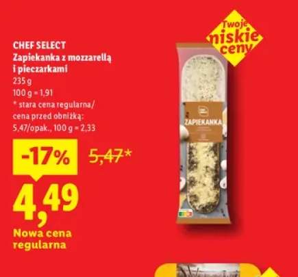 Zapiekanka z mozzarellą i pieczarkami Chef Select
