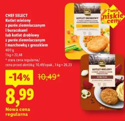 Kotlet mielony z purée ziemniaczanym i buraczkami Chef Select +1 wariant