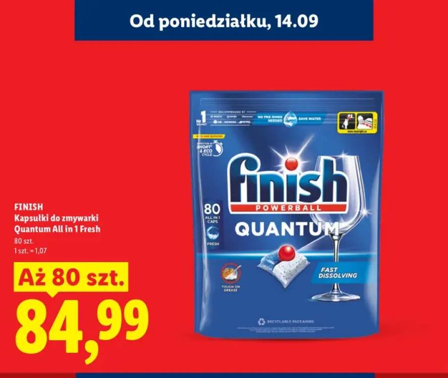 Kapsułki do zmywarki Quantum All in 1 Fresh Finish