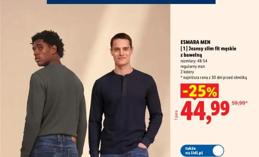 Jeansy slim fit męskie z bawełną