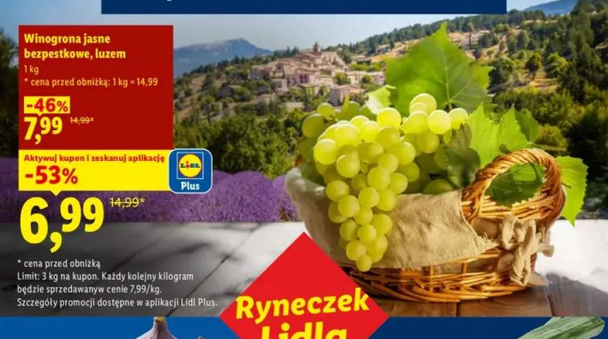 Winogrona jasne bezpestkowe luzem
