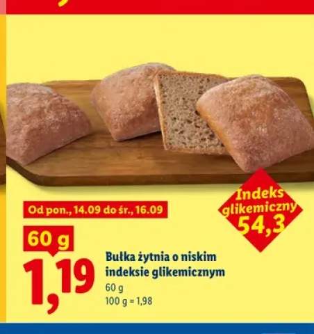 Bułka żytnia o niskim indeksie glikemicznym