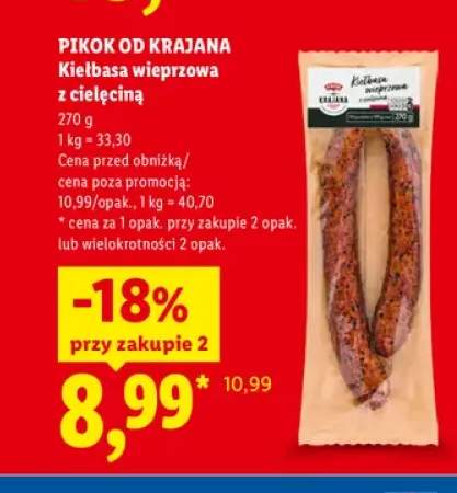 Kiełbasa wieprzowa z cielęciną Pikok Od Krajana