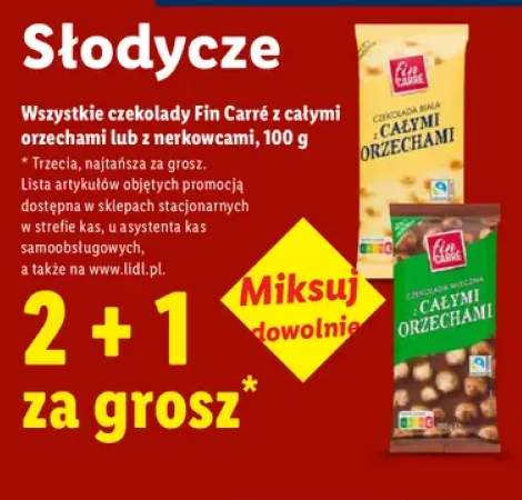 Czekolady Fin Carré z całymi orzechami lub z nerkowcami +2 warianty