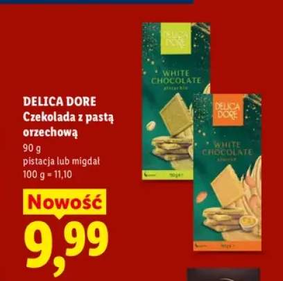 Czekolada z pastą orzechową pistacja Delica Dore +1 wariant