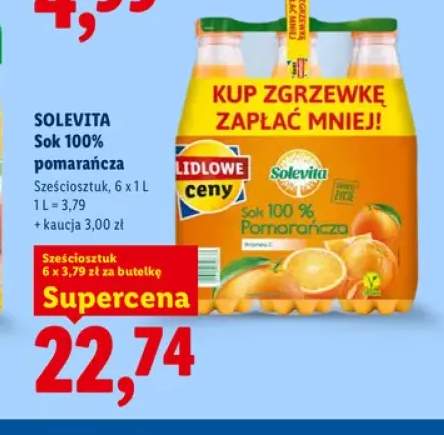 Sok pomarańcza 6-pak Solevita 100%