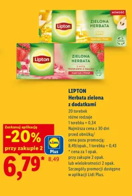 Herbata zielona z dodatkami Lipton