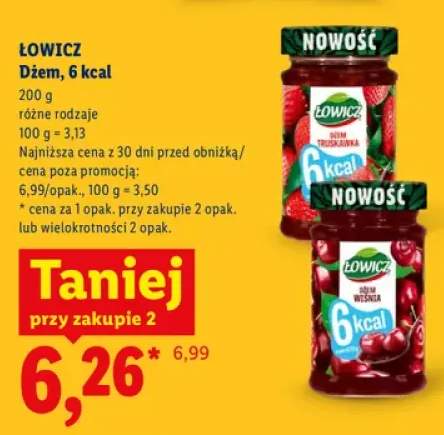 Dżem 6 kcal truskawkowy Łowicz +1 wariant